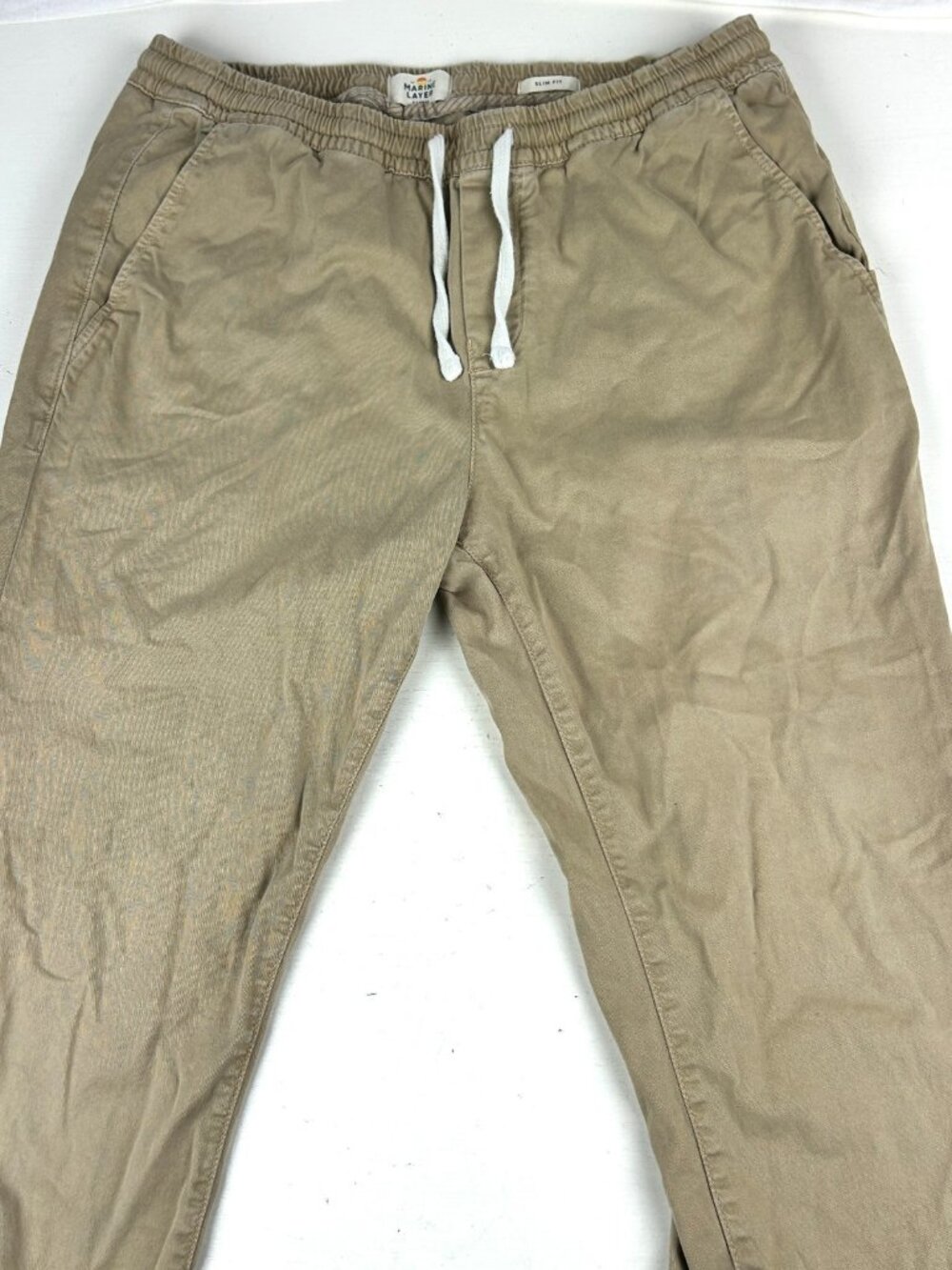 Marine Layer Slim Fit Jogger Pants Mens XL Tan Khaki Cotton Stretch